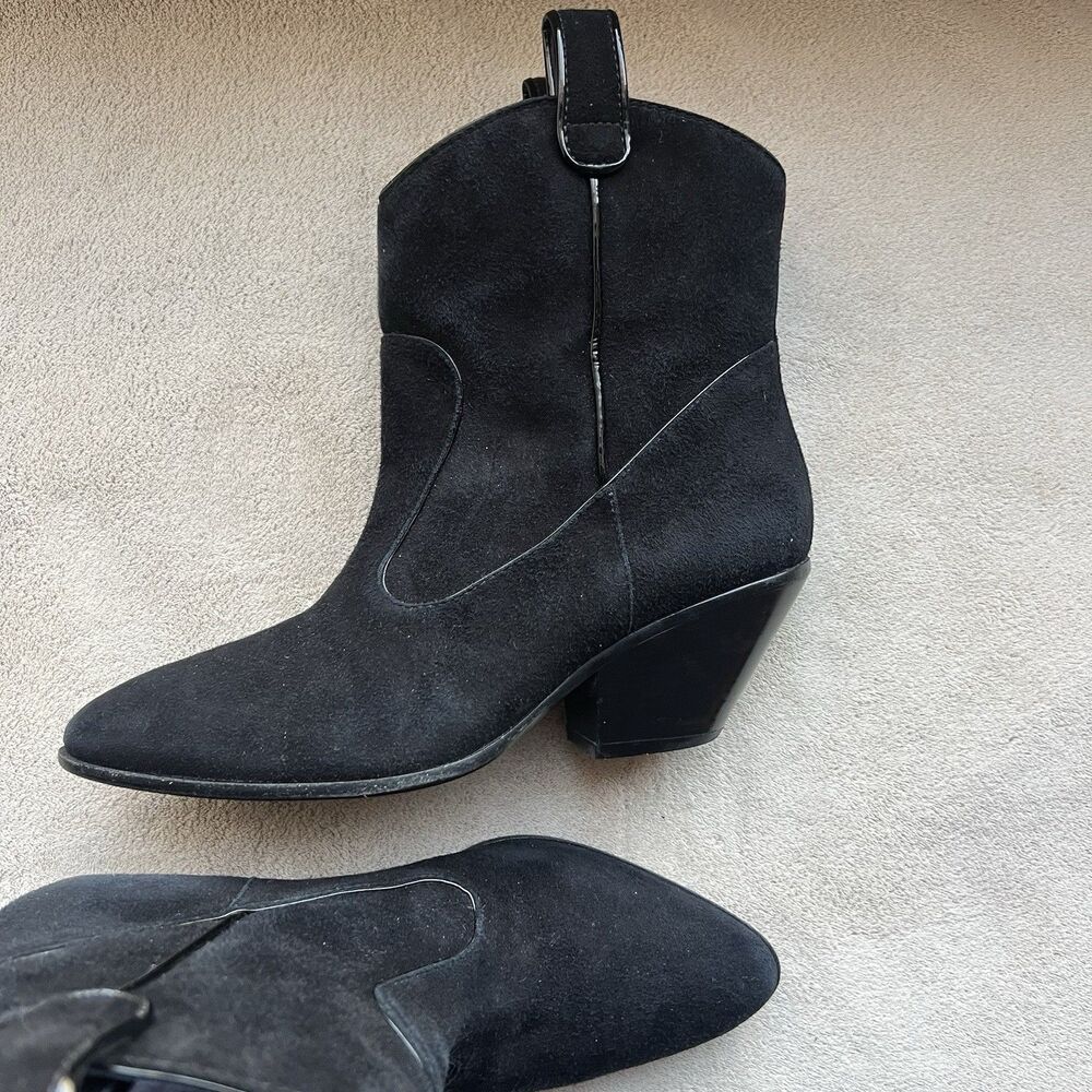 Giuseppe Zanotti Black Suede w/ Patent Leather Trim Western Boots EU 36‎ US 6 - Picture 16 of 16